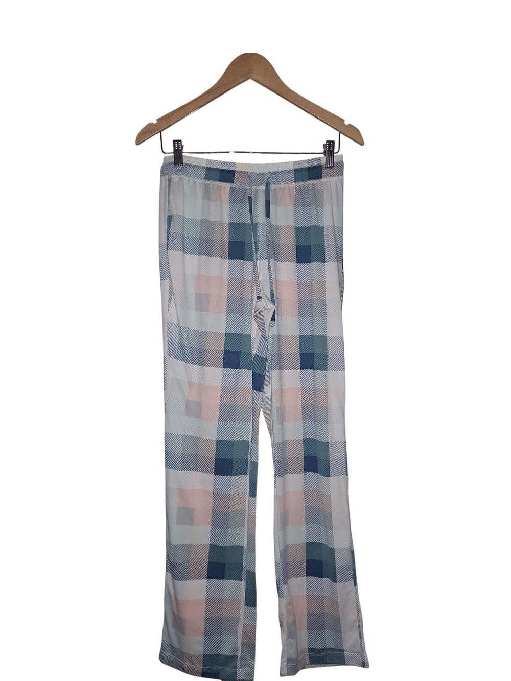Eddie Bauer Plaid Wide-Leg Pants — Blue & Pink